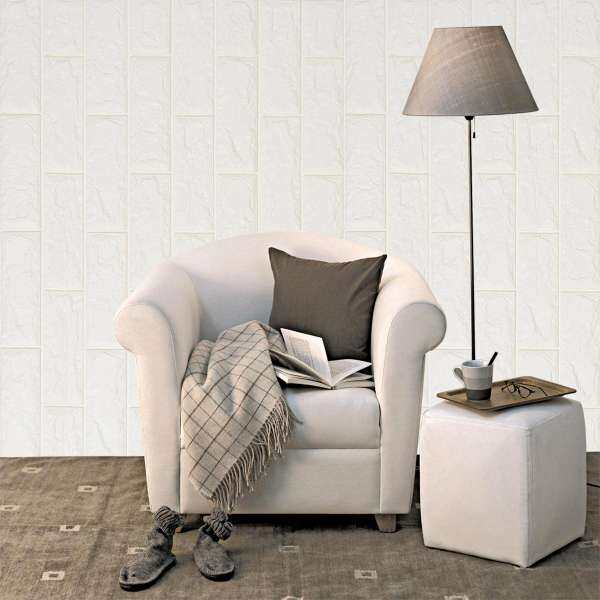 3D Brick Waterproof Wall Sticker Self-adhesive Panels Decal Wallpaper 100*250cm White