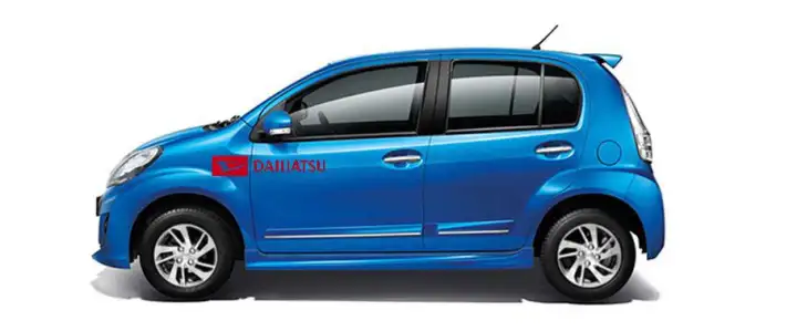 2 Pcs White Daihatsu Side Sticker Jdm Car Bumper Side Door Wind Shield Mirror Decal Vinyl Myvi Alza Aruz Axia Kenari Kancil White Lazada