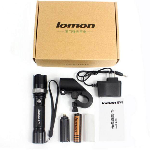 LOMON IPX-6WaterproofLED Outdoor Tactical Flashlight Zoom Bicycle Headlight Lamp