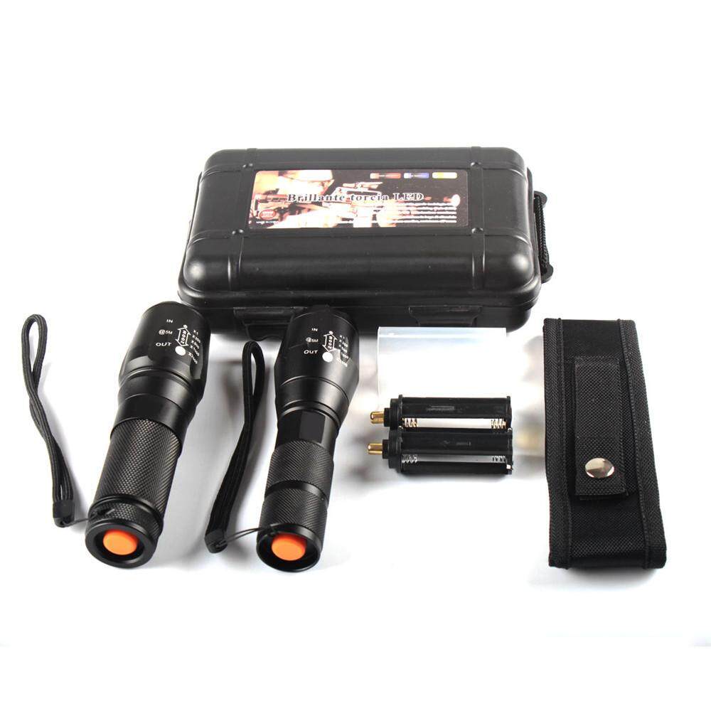 2pc X800 ShadowHawk Tactical Flashlight LED Military Grade G700 Torch Lamp