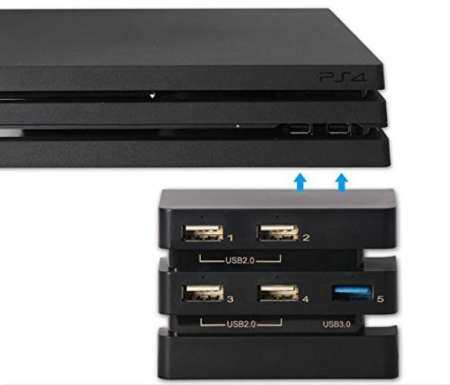 5 ฮับ USB พอร์ต 1 USB 3.0 4 * USB 2.0 USB อะแดปเตอร์ขยายสำหรับ PlayStation 4 PS4 Pro - INTL