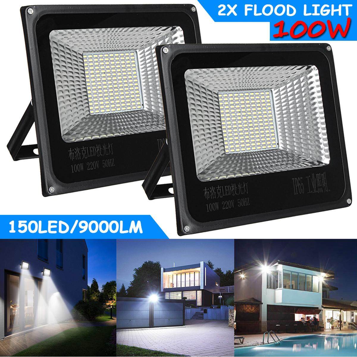 【Free Vận Chuyển + Đèn Flash Deal】2PCS 100 W 150 LED 9000LM Chống Nước Lũ Lụt Đèn Ngoài Trời Siêu Sáng Ngoài Trời