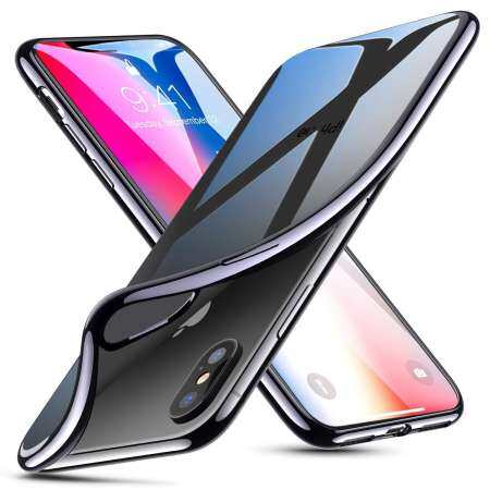 For iPhone X Slim Clear Casing Soft Flexible TPU Plating Bumper Case Cover