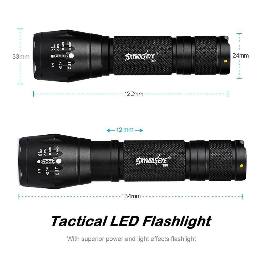 Tactical T6 Zoomable LED Flashlight X800 G700 Charger Torch Lamp