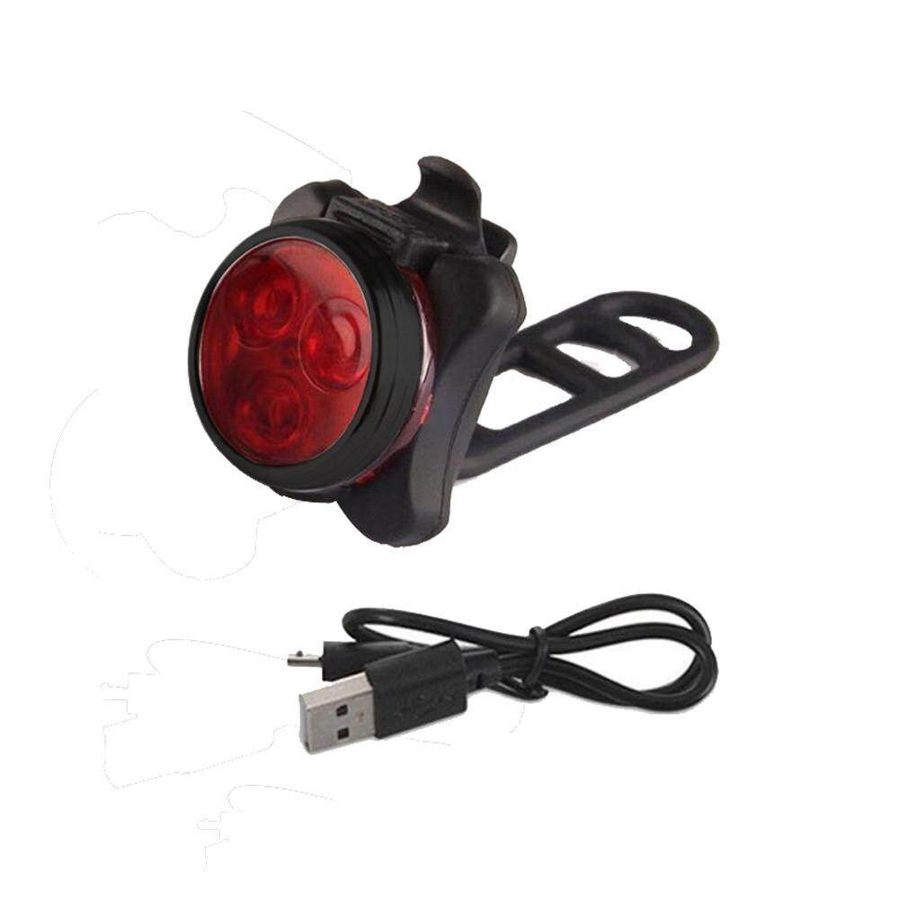 Bike 3 LED Head Light Bycicle Front Lamp with USB Rechargeable Tail Clip Light