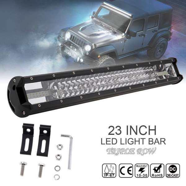 1 chiếc 7D 23 Inch 540 W LED Worklight Thanh Ba Liên Tiếp Điểm Lũ Combo Offroad Đèn Lái Xe Đèn cho Xe Tải SUV 4X4 4WD ATV