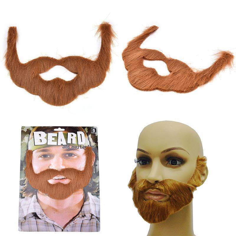 Cosplay Costume Party Male Man Halloween Beard Facial Hair Disguise Game Brown Mustache