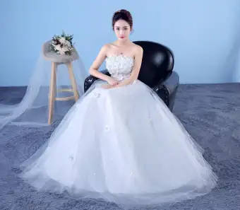 Bride Marriage Wedding Dress 2017 Korean Style New Summer Top Qidi Slimming Slim Fit Dream Princess Female Bride Marriage Wedding Dress 2017 Korean Style New Summer Top Qidi Slimming Slim Fit Dream Princess Female
