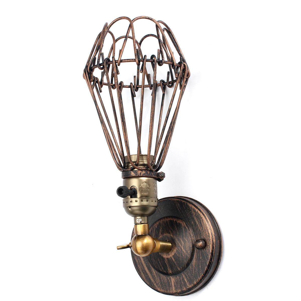 E27 Loft Metal Retro Vintage Rustic Sconce Wall Fixture Light Edsion Lamp Bulb - intl