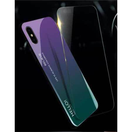 เหมาะสำหรับ iPhone X iPhone XS กลับเคสไล่ระดับสีวัสดุแก้วเคสโทรศัพท์ Anti - Scratch ฝาครอบป้องกันสีดำ เหมาะสำหรับ iPhone X iPhone XS กลับเคสไล่ระดับสีวัสดุแก้วเคสโทรศัพท์ Anti - Scratch ฝาครอบป้องกันสีดำ