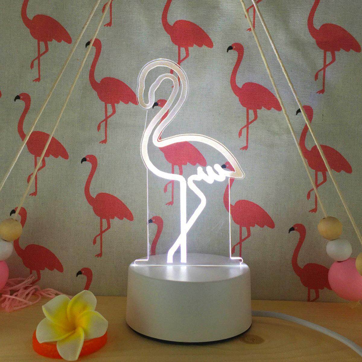 Novelty Flamingo Small Neon Night Light Desktop Lamp Retro Home Decor - intl