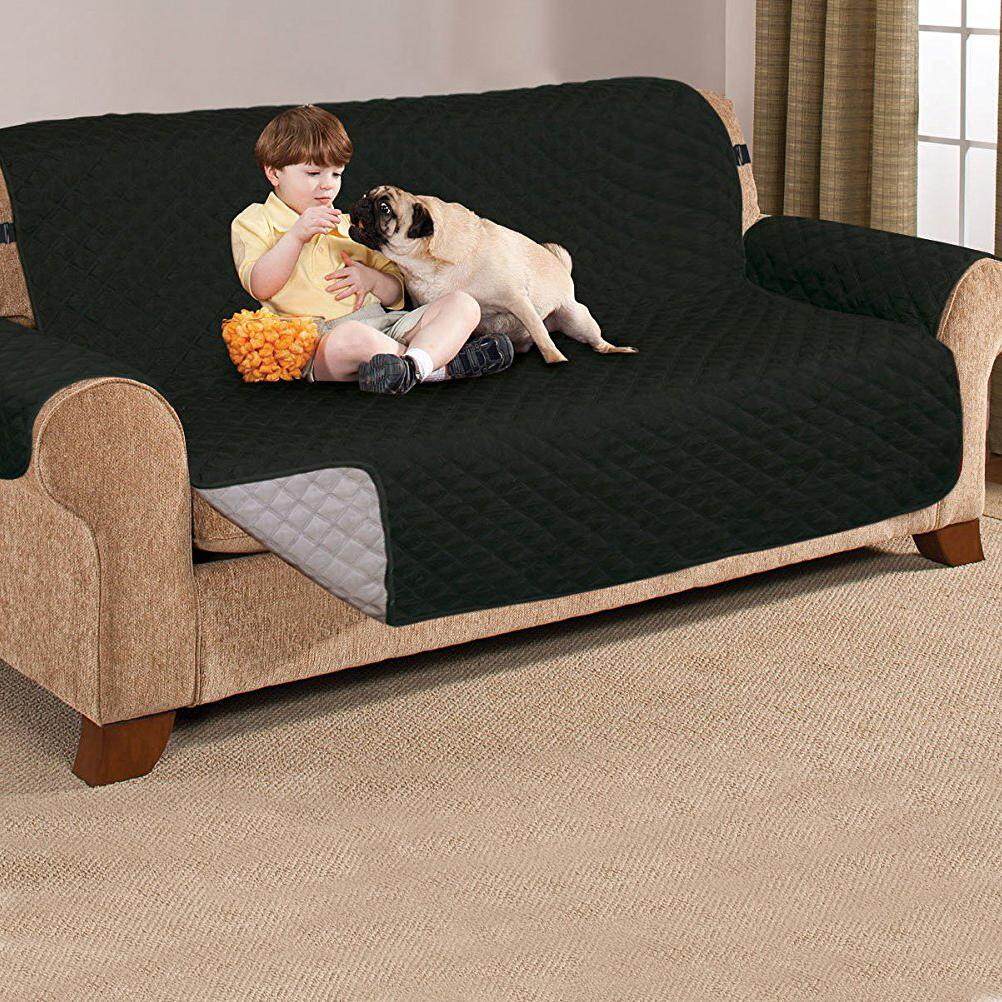 Cho thú cưng Chó Mèo Ghế Dài Loveseat Ghế Sofa Đệm Miếng Lót Bảo Vệ Nội Thất Bao Chống Nước Black116cm x 118 cm-quốc tế