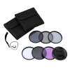 52mm UV + CPL + FLD + Neutral Density ND (ND2 ND4 ND8 Filter Photography Lens Filter Set for Nikon Canon Sony Pentax DSLR