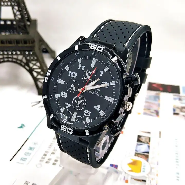 Bn Pria Fashion Tali Jam Tangan Silikon Quartz Lempengan Bulat Jam Tangan Olahraga Wrist Watch Lazada Indonesia