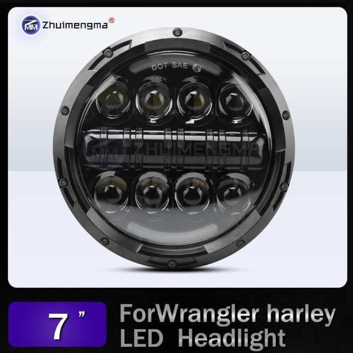 1 PC 7 Inci Bulat Lampu Utama Mobil Daymaker Proyektor H4 LED Lampu Depan Jeep Wrangler JK TJ LJ 7