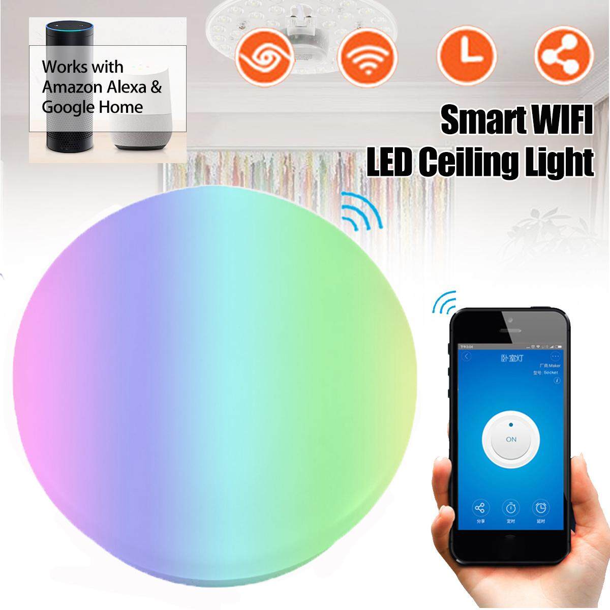 Wifi ỨNG DỤNG Điều Khiển từ xa Thông Minh Ốp Trần Đèn RGB Cho Echo Alexa Google Home