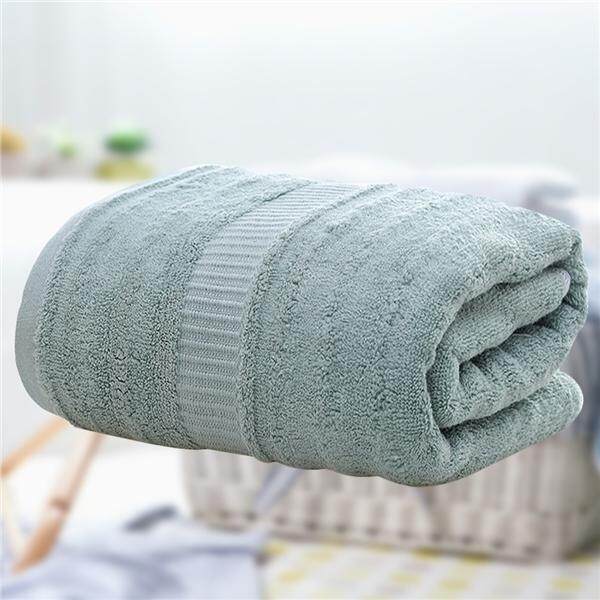 Sợi tre Màu Khăn Tắm Cotton Họa Tiết Sóng Lớn Thấm Hút Nước Khăn Tắm cho Nhà Tắm (Xanh Lá)