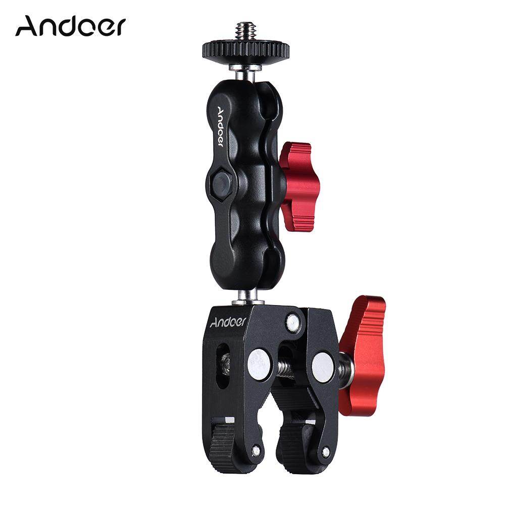 Andoer Multi-function Ball Head Clamp Ball Mount Clamp Magic Arm Super Clamp with 1/4-20 Thread for GPS Phone LCD/DV Monitor LED Video Light Flash Light Microphone and More