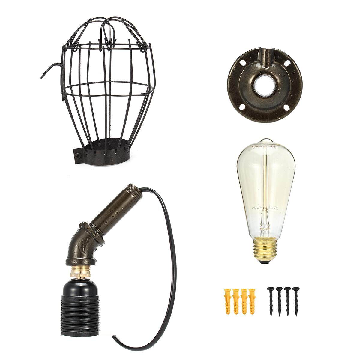 industrial loft metal pipe wall light With light bulb - intl