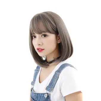 Women Short Straight Wigs Synthetic Hair Wig High Temperature