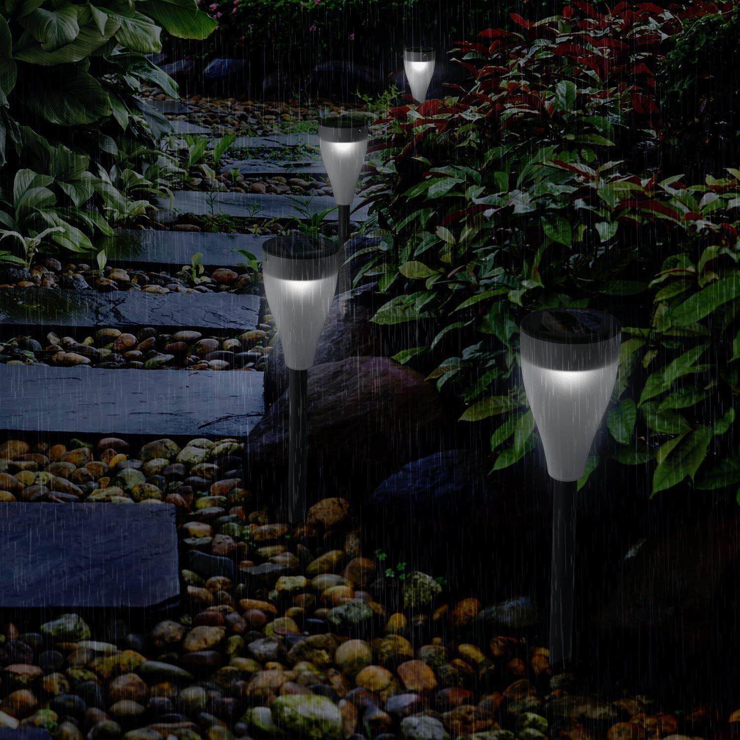 6 Pack Solar Lawn Lights Outdoor Flickering 7 Color LED Waterproof Garden Decorative Multipurpose Landscape Light