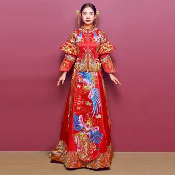 Dragon And Phoenix Gown 2019 New Style Bride Chinese Traditional