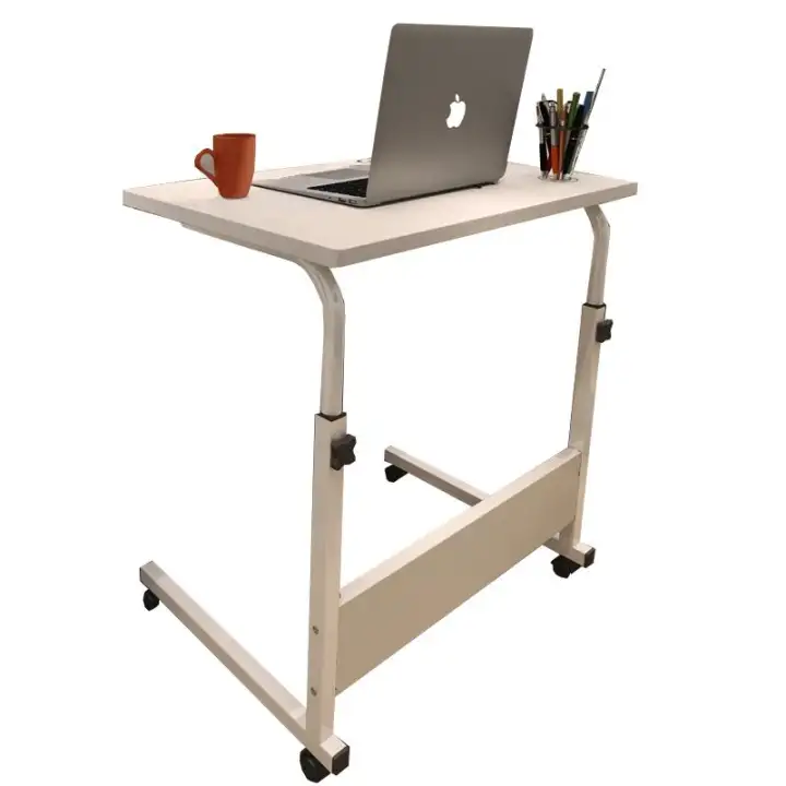 Cassa Sevil Mobile Height Adjule Table 60cmx40cm With Wheels Laptop Computer Desk Only White