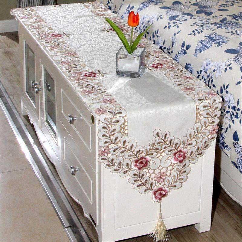 Table Runner Polyester Floral Hollow Microwave Oven Table Covers Home Decoration
