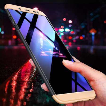 Hicase For Samsung Galaxy J6 2018 / J600 Detachable 3 In 1 Combo Frosted Armor Hard PC Back Cover 360 Degree Full Body Shockproof Protective Phone Case