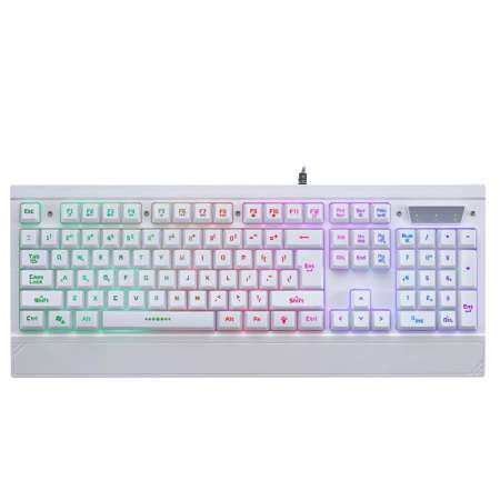 104 ปุ่ม USB สายสีสัน Breathable เกมแบ็คไลท์แป้นพิมพ์แป้นคีย์ที่มีสายรัดข้อมือสำหรับคอมพิวเตอร์พีซีเดสก์ท็อปแล็ปท็อป