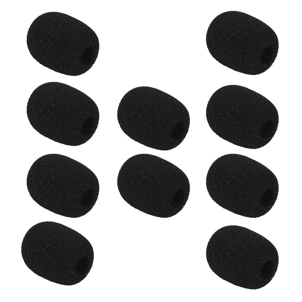 Andoer Mini Lapel Headset Microphone Windscreen Mic Foam Cover, Black 10-Pack