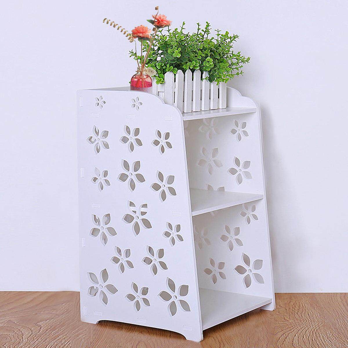 White Bedside Table Cabinet Cupboard Organizer Shelving Rack 40x30x50cm