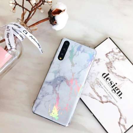 สำหรับ Huawei P20 Pro ใหม่ Marble Iridescent Holographic Holo เคสโทรศัพท์ - INTL สำหรับ Huawei P20 Pro ใหม่ Marble Iridescent Holographic Holo เคสโทรศัพท์ - INTL