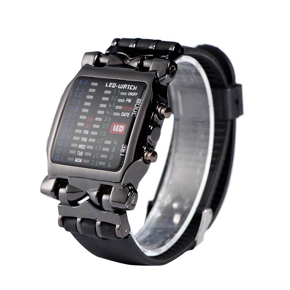 Đồng hồ đeo tay điện tử cho nam có hiển thị ngày và đèn LED, dây da PU mềm mại tạo cảm giác thoải mái khi đeo