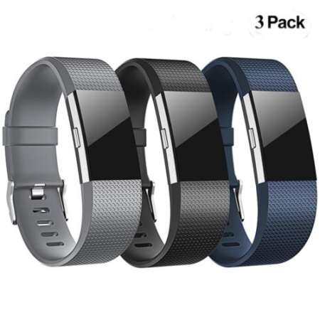 AD Hot 3 ชิ้น/เซ็ตเปลี่ยนสายรัดข้อมือสำหรับ Fitbit Charge 2 สายรัดซิลิโคนสายคล้อง