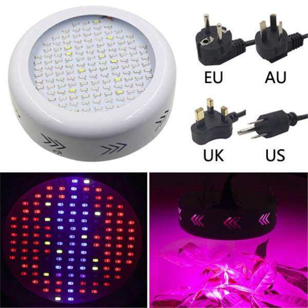 50 W UFO Suốt 132 LED Cây Phát Triển Ánh Sáng Làm Vườn Nhà Kính Hoa Cây Giống Đèn # Phích Cắm US