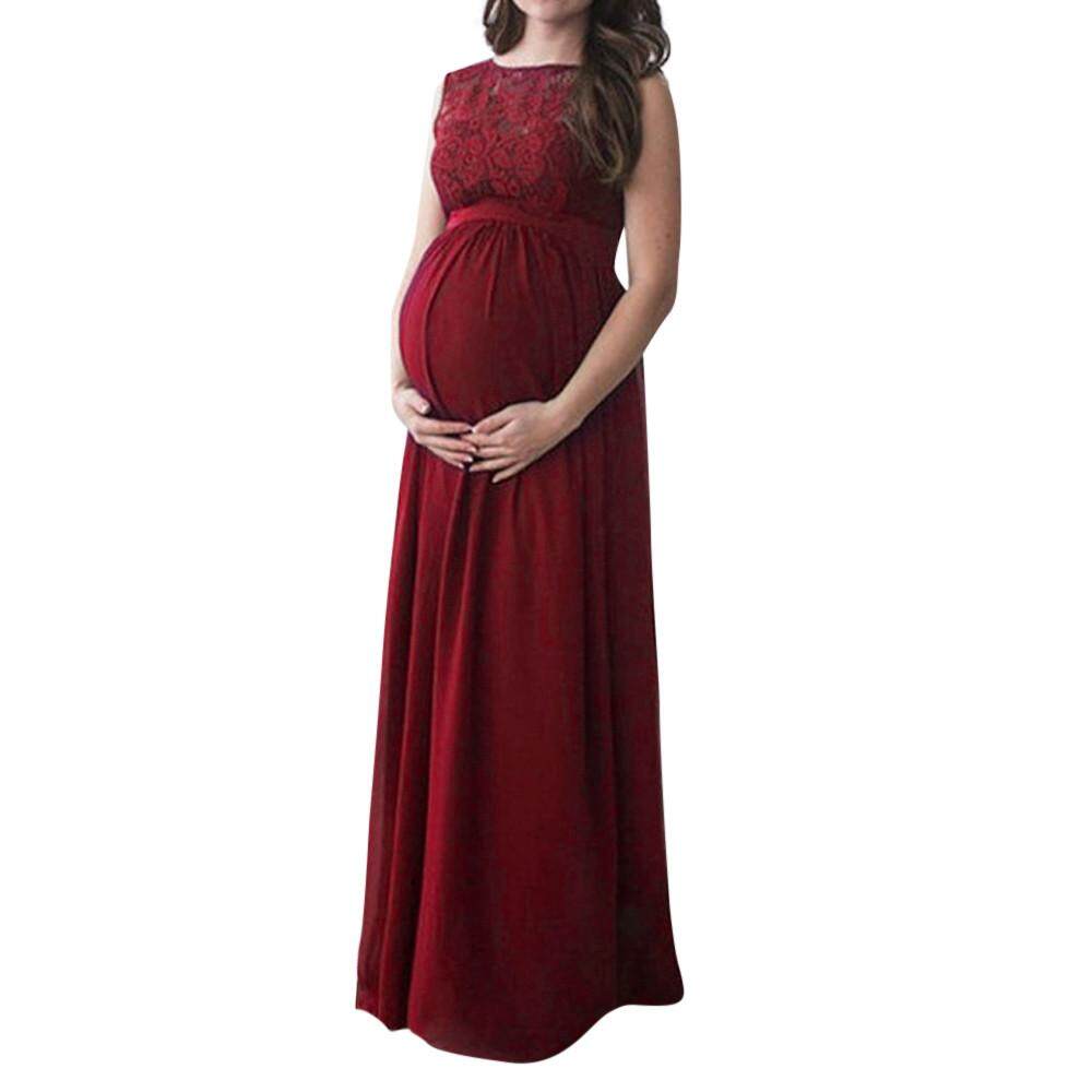Foctroes Pregnant Women Lace Long Maxi Dress Maternity Gown Photography  Props Clothes | Lazada