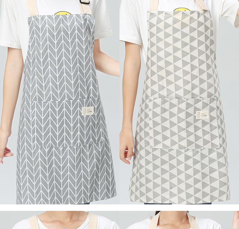 New Hot Fashion Lady Women Men Adjustable Cotton Linen High-grade Kitchen Apron For Cooking Baking Restaurant Pinafore