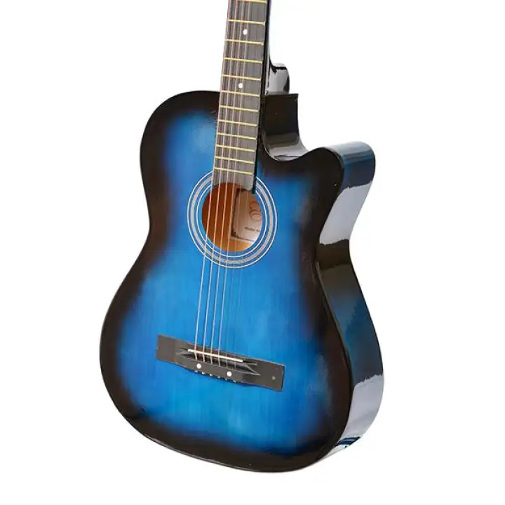 Blue Acoustic Guitar Strings - Evo T 38c Blue Acoustic Guitar 38 Inch Beginner Guitar Student Guitar Free Bag String Pick Strap Lazada