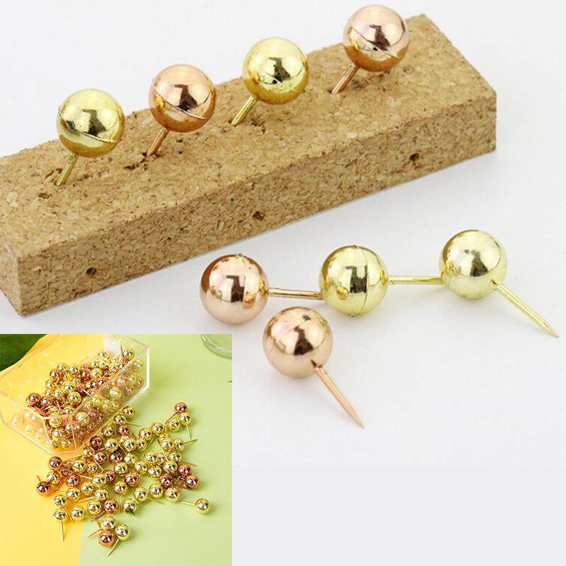 100X Bling Màu Sắc Viên Pin Nhấn Ngón Tay Cái Độ Bám Biển Thông Báo Pushpin Nhựa Vàng