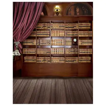 Vintage Library Books Wooden Floor Photography Backdrops Photo