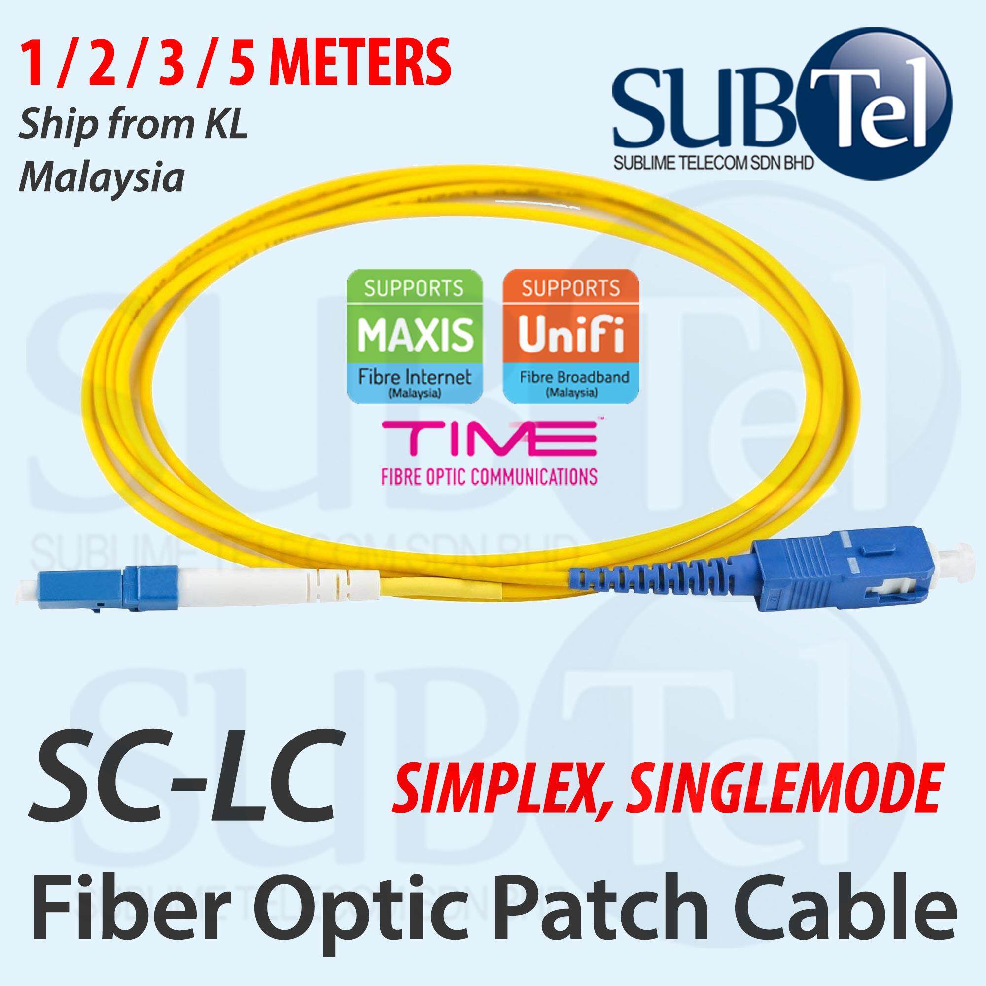 10M SC-ST Simplex 9//125 SingleMode SM Fiber Optic Cable Patch Cord Jumper