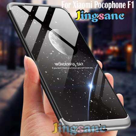 สำหรับ Xiaomi Pocophone F1 Luxury 360 เต็มรูปแบบป้องกัน 3 in 1 ฮาร์ดพีซีกันกระแทกเคสโทรศัพท์ฝาครอบ