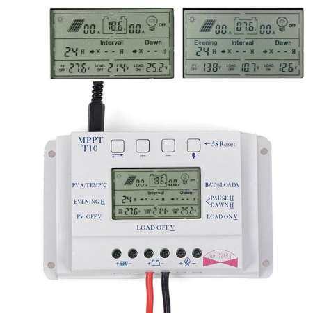 Kurry ร้านจัดส่งฟรี LCD 3 TIMER 12 โวลต์/24 โวลต์ MPPT แผงโซล่าแผงควบคุมการทำงาน USB 5 โวลต์ Charger Controller - INTL