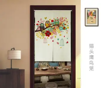 85 X 90 Cm Cotton And Linen Curtains Lucky Cat Room Dividers
