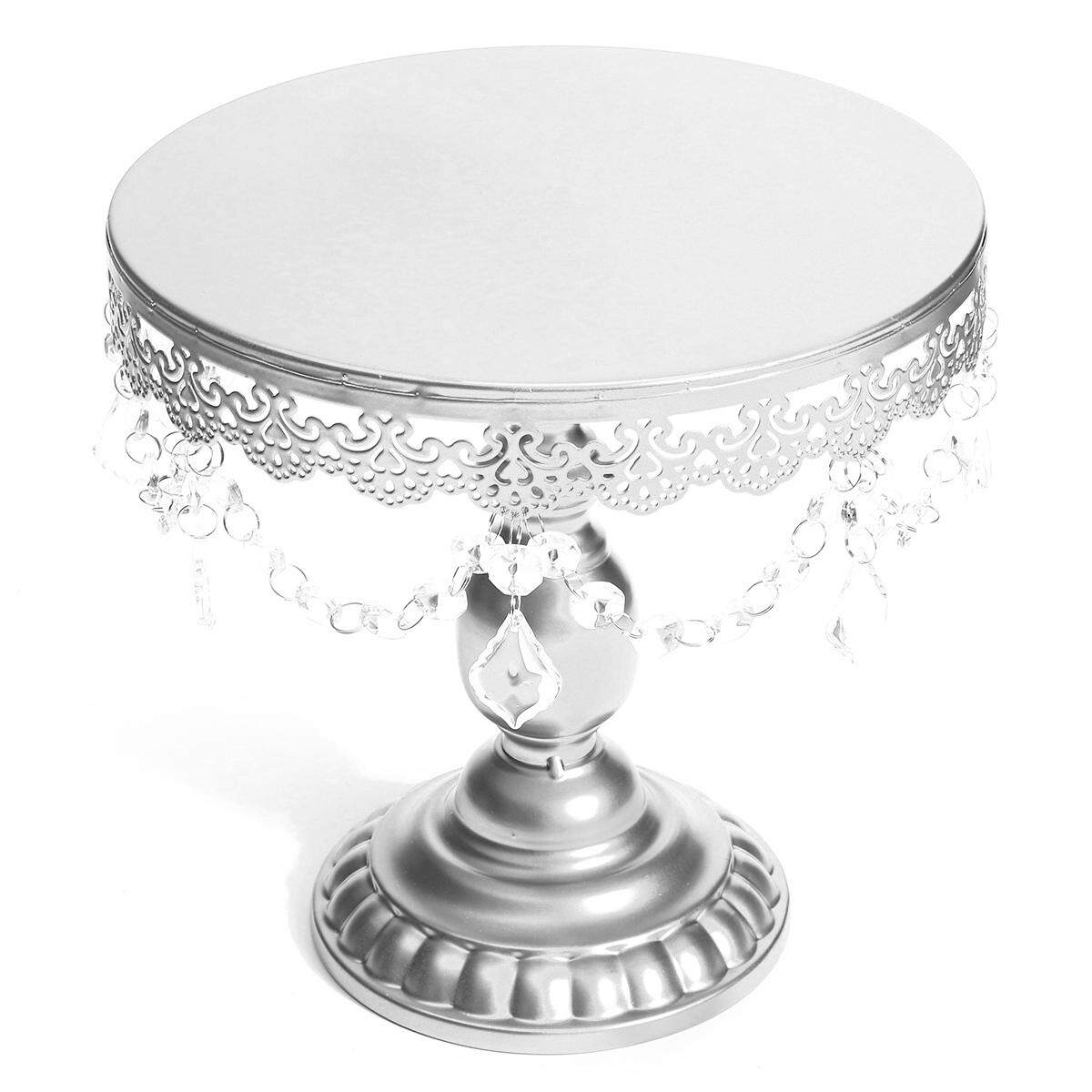 4pcs Crystal White Gold Cake Holder Cupcake Stand Wedding Birthday Display Decor