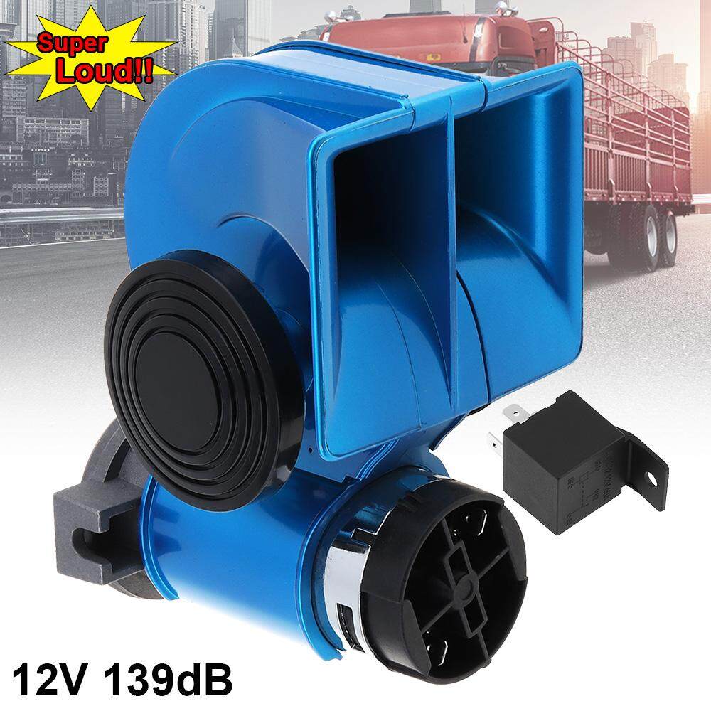 Glossy Biru Siput Kompak Dual Bel Udara 12 V 139DB untuk Kendaraan Mobil Sepeda Motor Yacht Perahu SUV