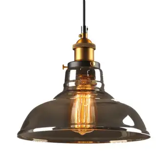 Pro 1 Light Edison Vintage Hanging Lamp Height Adjule Gl Pendant Lights Ceiling Mounted Chandelier Fixture Antique Br Brushed Style Lampshade Lazada Singapore Edison Vintage Style Lampshade