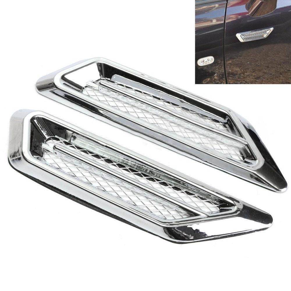 blackhorse 2pieces/set Universal Air Flow Fender Side Vent Car Decoration Sticker Chrome Decor