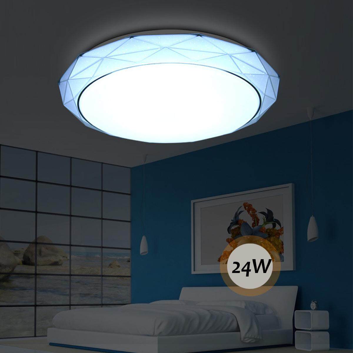 24W Ultra Bright Round LED Ceiling Panel Light Lamp Living Room Bedroom Home white light